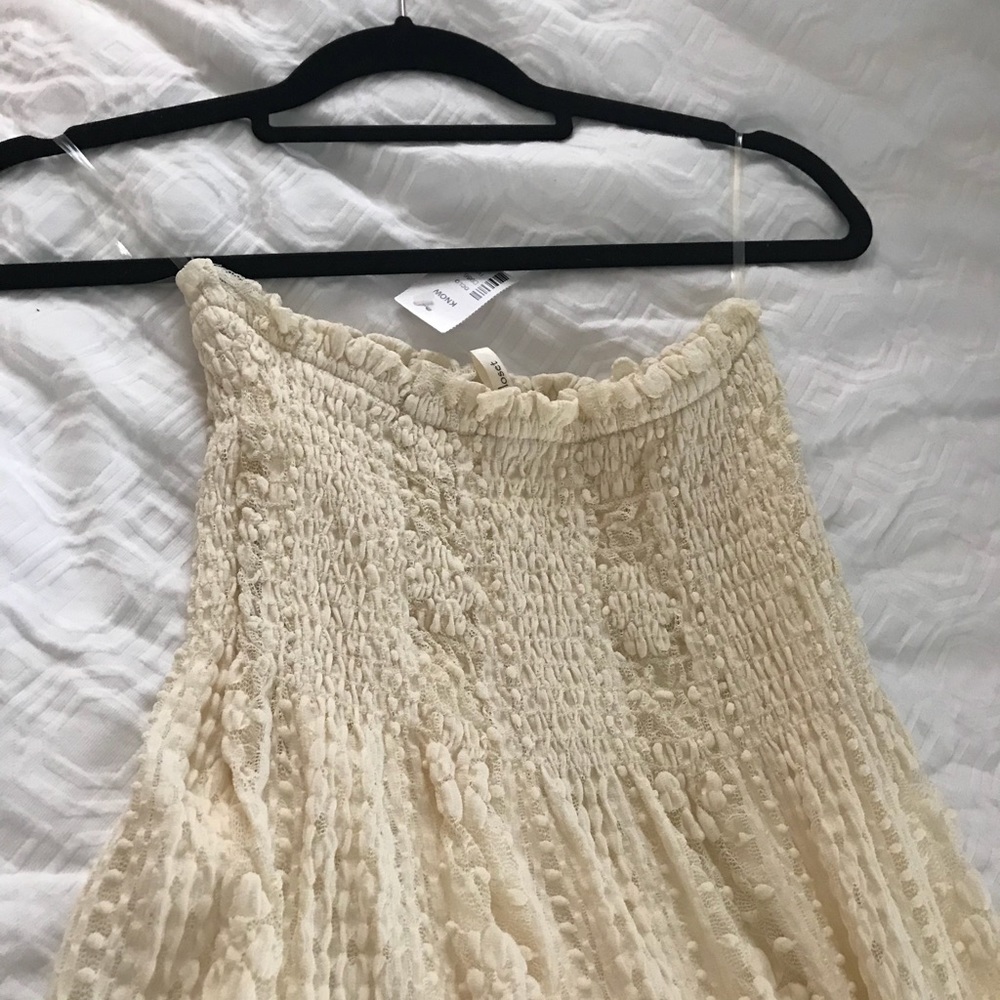 strapless ankle length dress with lining